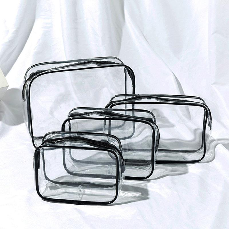 Transparent Toiletry Bag Travel Portable Toiletry Storage Bag Travel Cosmetic Bag Storage Bag Large Pocket and Zipper Closure