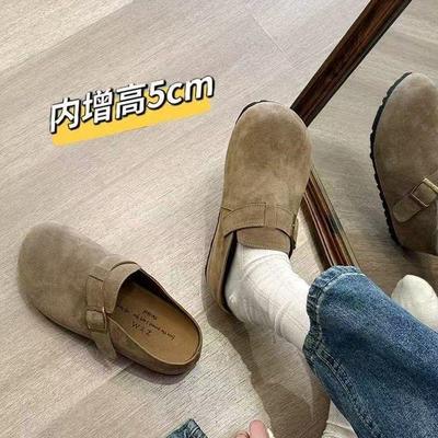 Женские полушлепанцы Birkenstock с закрытым носком на толстой подошве, увеличивающие рост, на весну/осень 2025 года