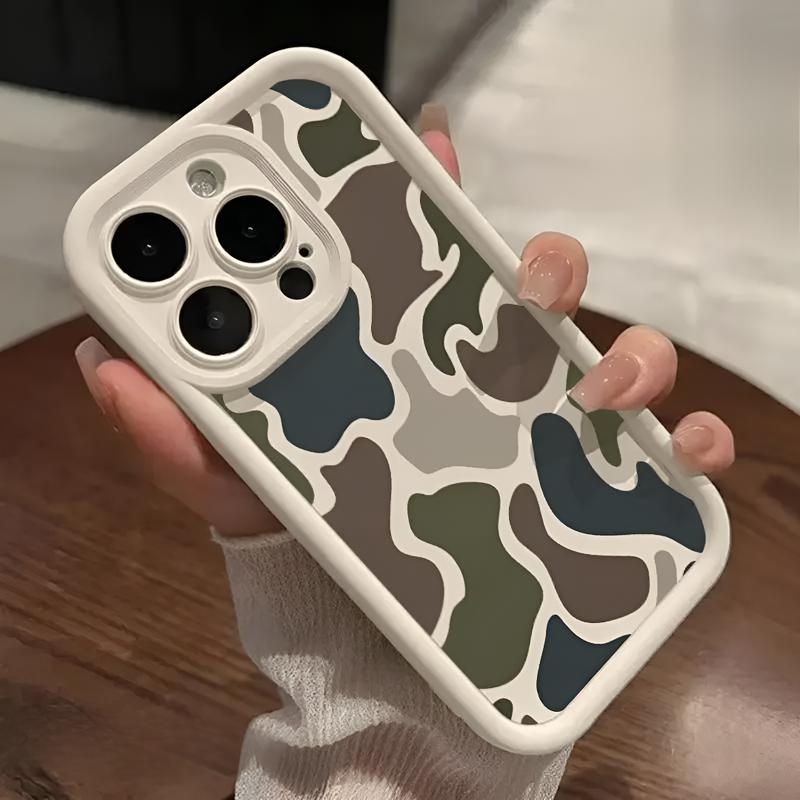 Двухцветный Камуфляжный Зелено-Серый Модный Чехол Для Телефона Для iPhone 17 16 17E 16E 15 14 13 12 11 Pro Max Plus Air