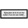 [A0161] - Designer Canvas "Quotes" Black Gray (You Have To Make Life a Dream and Make a Dream a Reality - Curie) - 90x30cm