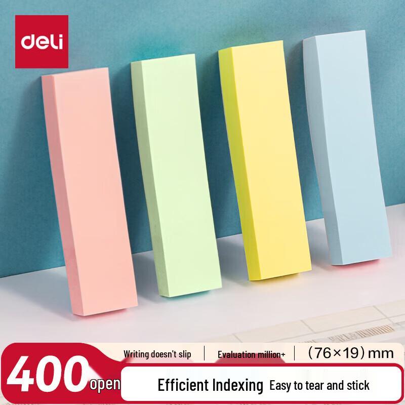 Deli 4-Color Strip Sticky Notes, 400 Sheets