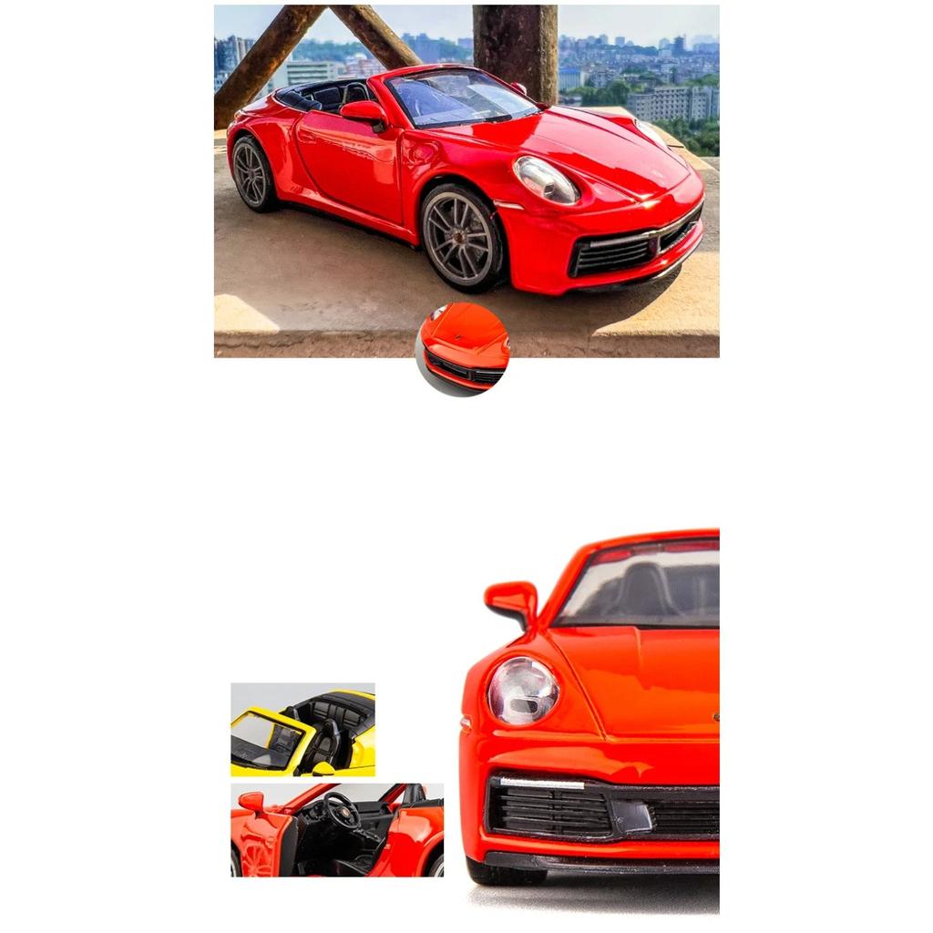 1/32 Porsche 911 Carrera Supercar литая модель игрушечного автомобиля со звуком и светом для детей