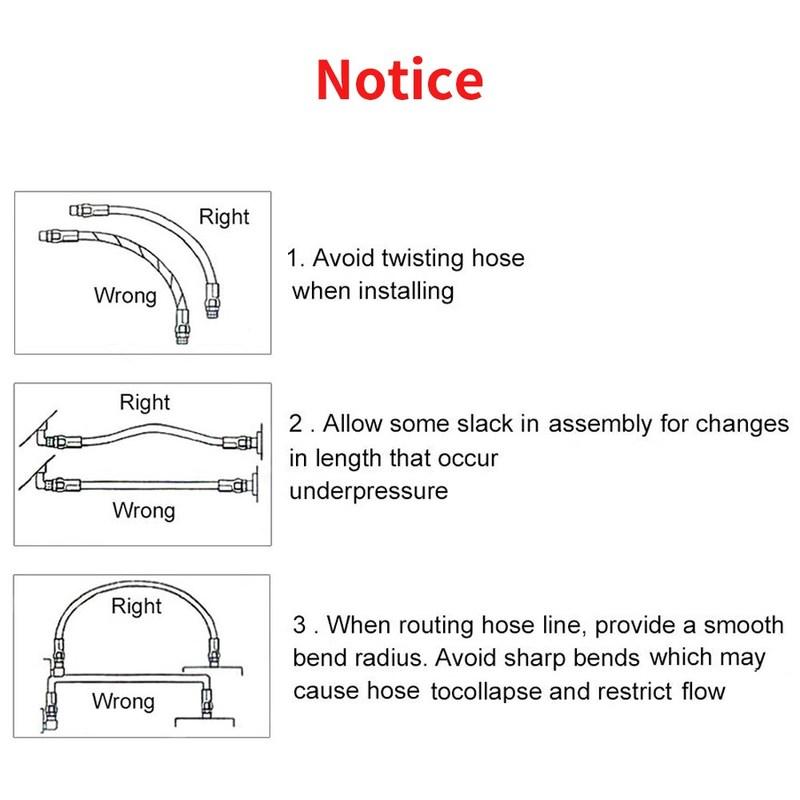 5M PTFE Universal Racing Hose AN4-AN12 Stainless Steel Braided Brake Hose Fuel Oil Line Oil Cooler Car Hose Pipe Black Silver