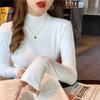 Свитера, пуловеры, трикотаж, женский осенне-зимний однотонный однотонный свитер с высоким воротом и длинными рукавами, пуловер женский