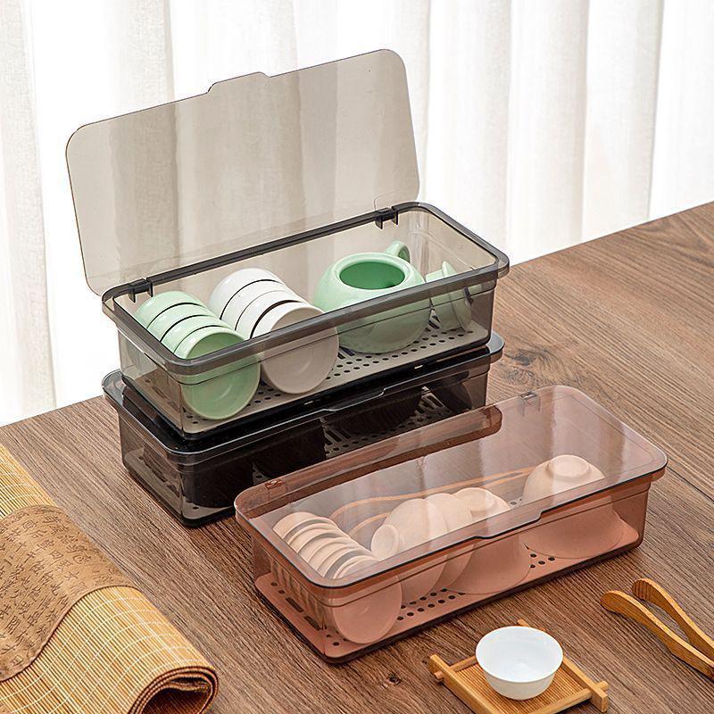 Chopsticks Storage Box Holder With Drainage Partition Household Kitchen Chopsticks Spoon Cutlery Storage Case