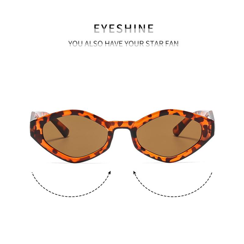 Non-polarized Trendy Vintage Cat Eye Small Frame Polygonal Women Sunglasses Men Outdoor Travel Sun Eyeglasses