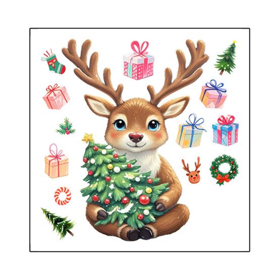Merry Christmas Toilet Sticker Waterproof Self-adhesive PVC Living Room Bathroom Wall Santa Car Reindeer Stocking Toilet Seat Lid Decoration Decal