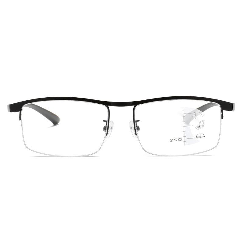 Progressive Multifocus Computer Reading Glasses Retro Metal Prescription Blue Light Blocking for Men and Women Eyeglasses