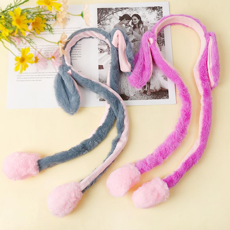 Милый светящийся ободок на голову с кроличьими ушками, сладкий, с двигающимися ушками, плюшевая игрушка, обруч для волос, реквизит для вечеринки, головной убор, подарок