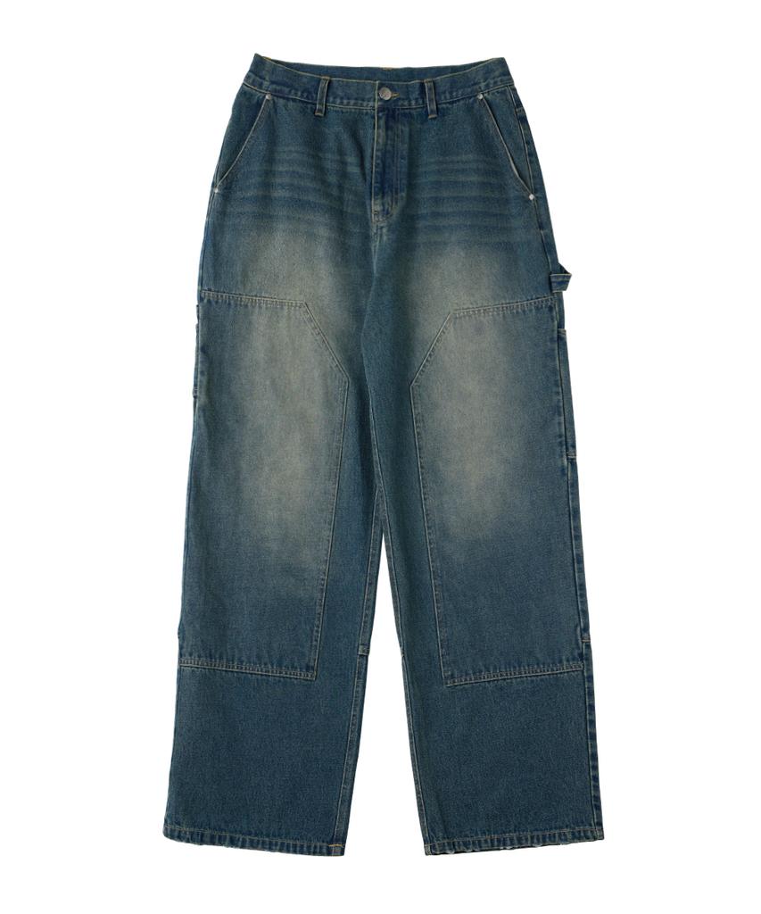 URBANAGE Carpenter Wash Wide Denim Pants_Medium Blue
