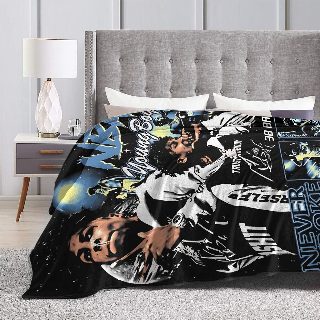 YoungBoy Never Broke Again Blanket Super Soft Plush Throw Blanket For Bedroom Airplane Travel Flannel Bedspread Bed Cover