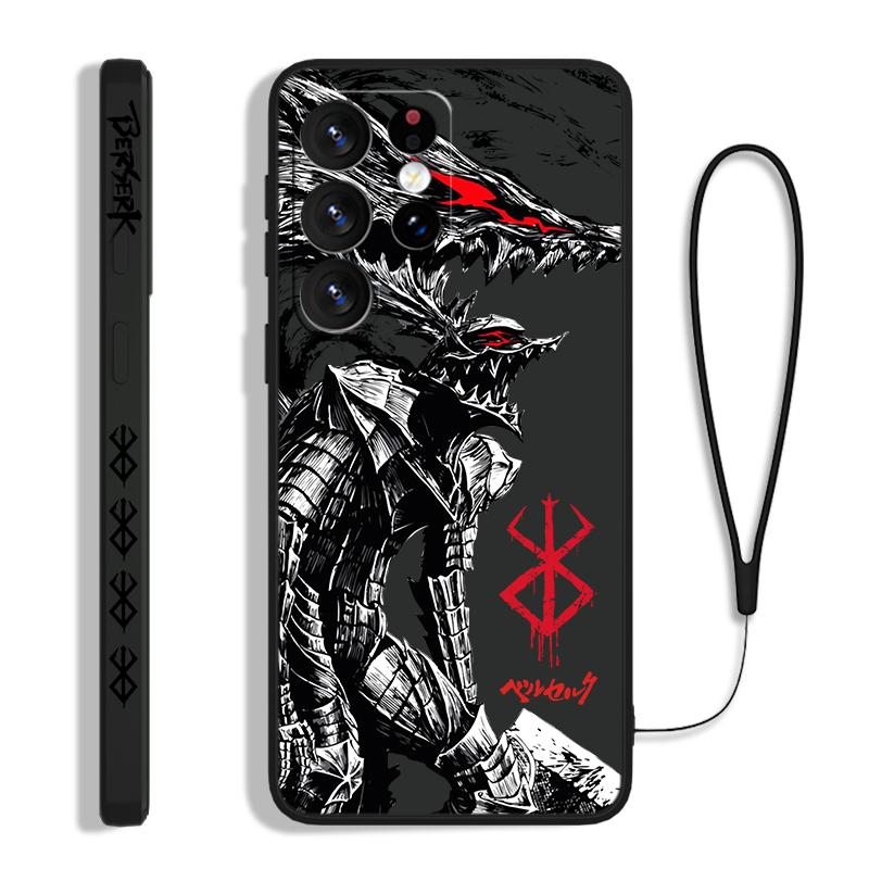 Berserk Comics Cool для Samsung S24 S23 S22 S21 S20 Fe S10 Note 20 10 Ultra Lite Plus Liquid Left Rope Phone Case
