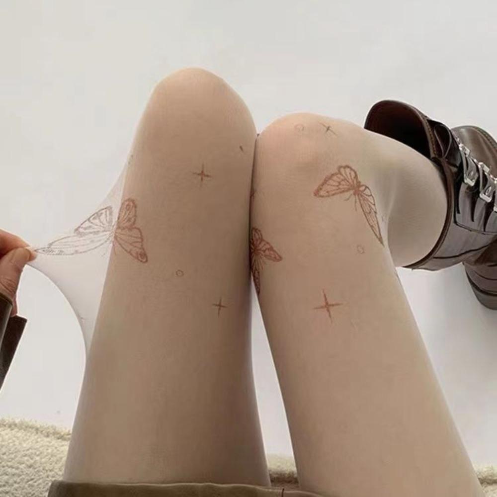 Колготки из бабочкового шелка, прозрачные, телесного цвета, винтажные, ультратонкие, летние