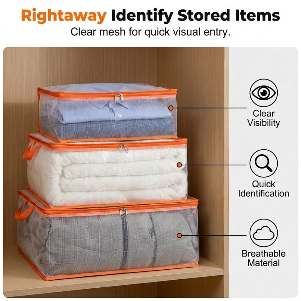 Large Heavy-Duty Thick Plastic Clear Storage Bag for Clothes, Oversized Moving Bags with Reinforced Handles, Clear Storage bags