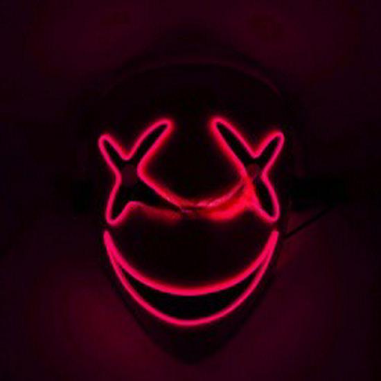 Светодиодная светящаяся черная пуля-улыбка призрачный клоун полнолицевая маска на Хэллоуин