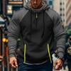 Men's Sweatshirt Hoodie Zipper Arm Pocket Cardigan Men's Sports Large Size Casual Hoodie