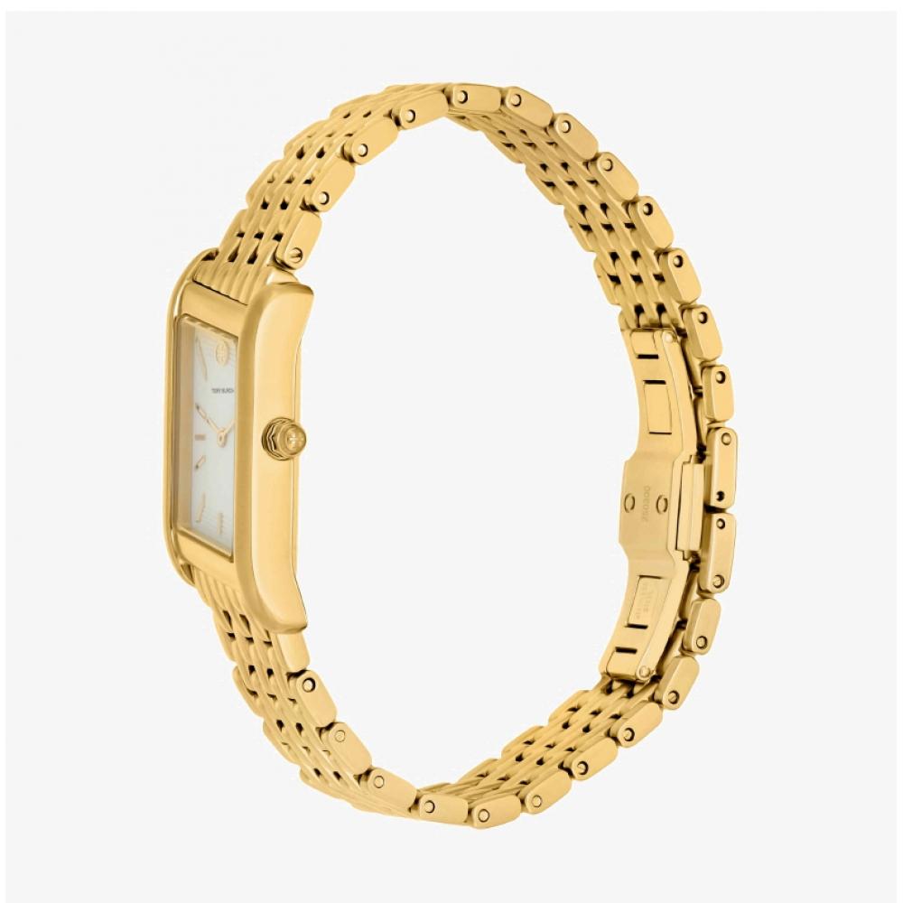 Tory Burch Eleanor Mother Of Pearl Square Women S Metal Watch Tbw1089