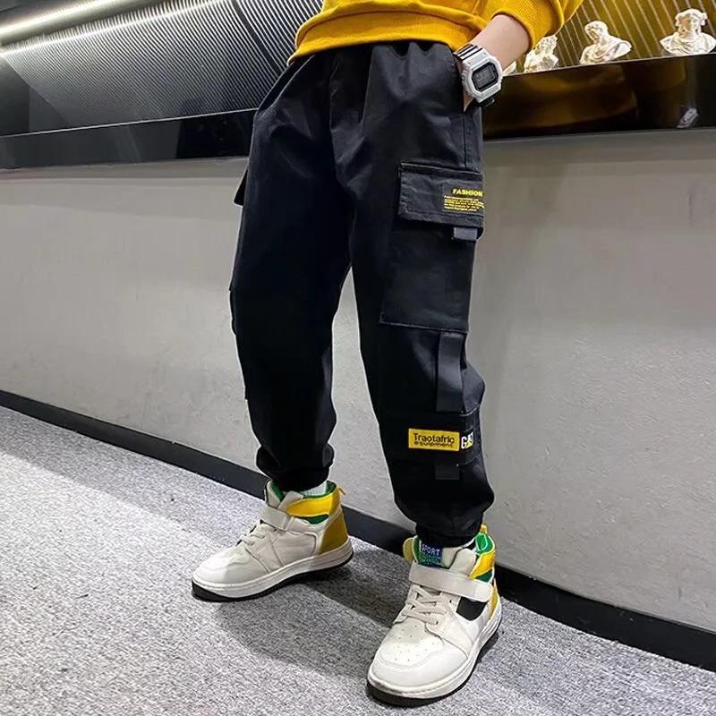 Повседневные брюки для мальчиков весна/осень 2023 г. — стильные детские брюки среднего и большого размера