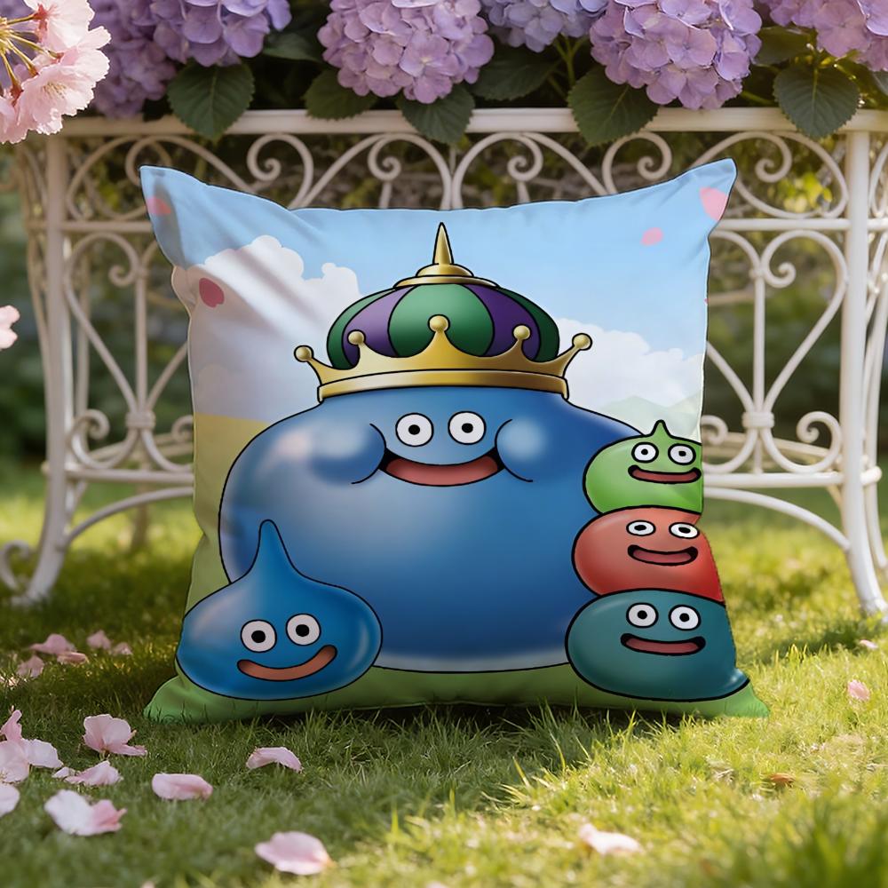 Anime D-Dragon Q-Quest Rocket Slime Cushion Cover Home & Car Dual-Scene Pillow Cover: Reversible for Premium Comfort
