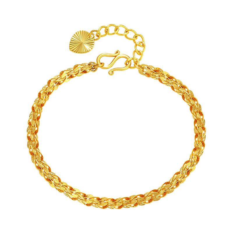 24K Gold Phoenix Tail Jewelry Дамский ретро нишевый дизайн полый индивидуальный браслет