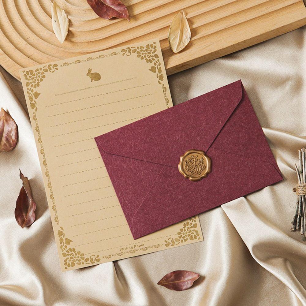 10pcs Vintage Envelopes Set Sheepskin Envelope Invitation Card Decoration Letter Paper Set Romantic Nostalgia Art