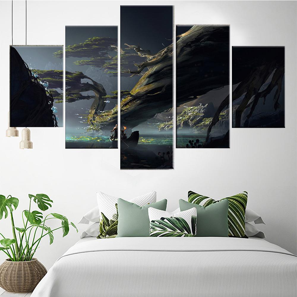5 шт., настенная живопись на холсте, игровой постер, модульный современный дом, спальня, гостиная для украшения, рамки, фотографии