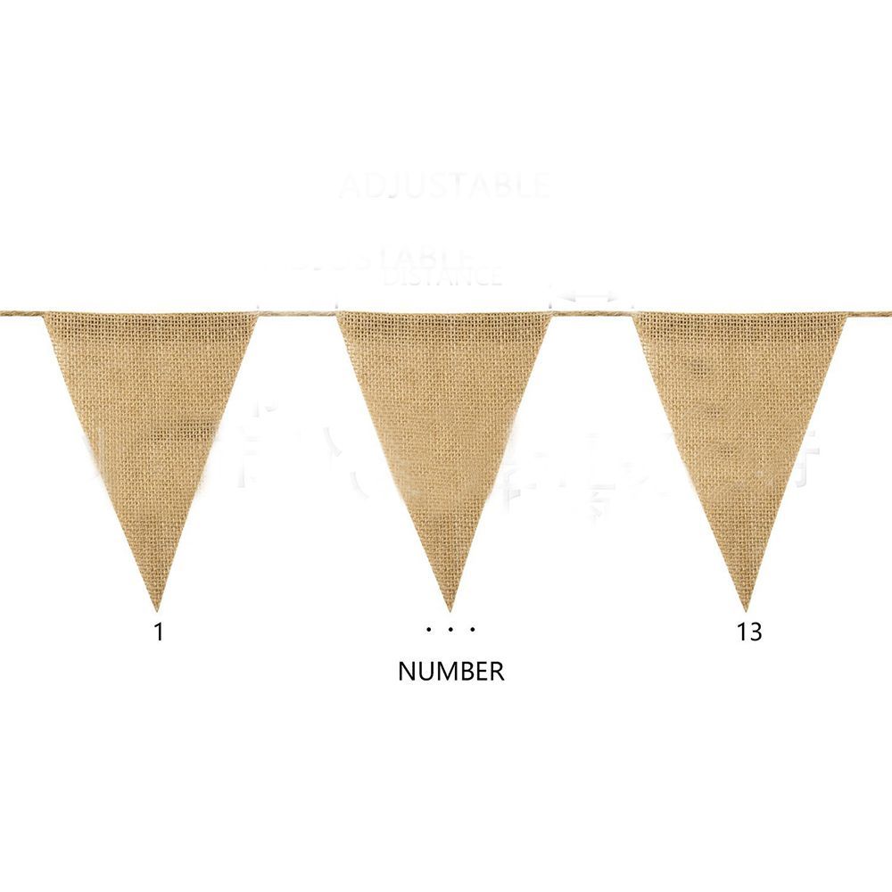 13 Flags Vintage New Party Shabby Jute Rustic Wedding Chic Bunting Banner Hessian Lace Bunting
