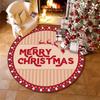 Christmas Crystal Velvet Circular Floor Mat Holiday Decoration Living Room Full Carpet Absorbent Non-slip Insulation Mat