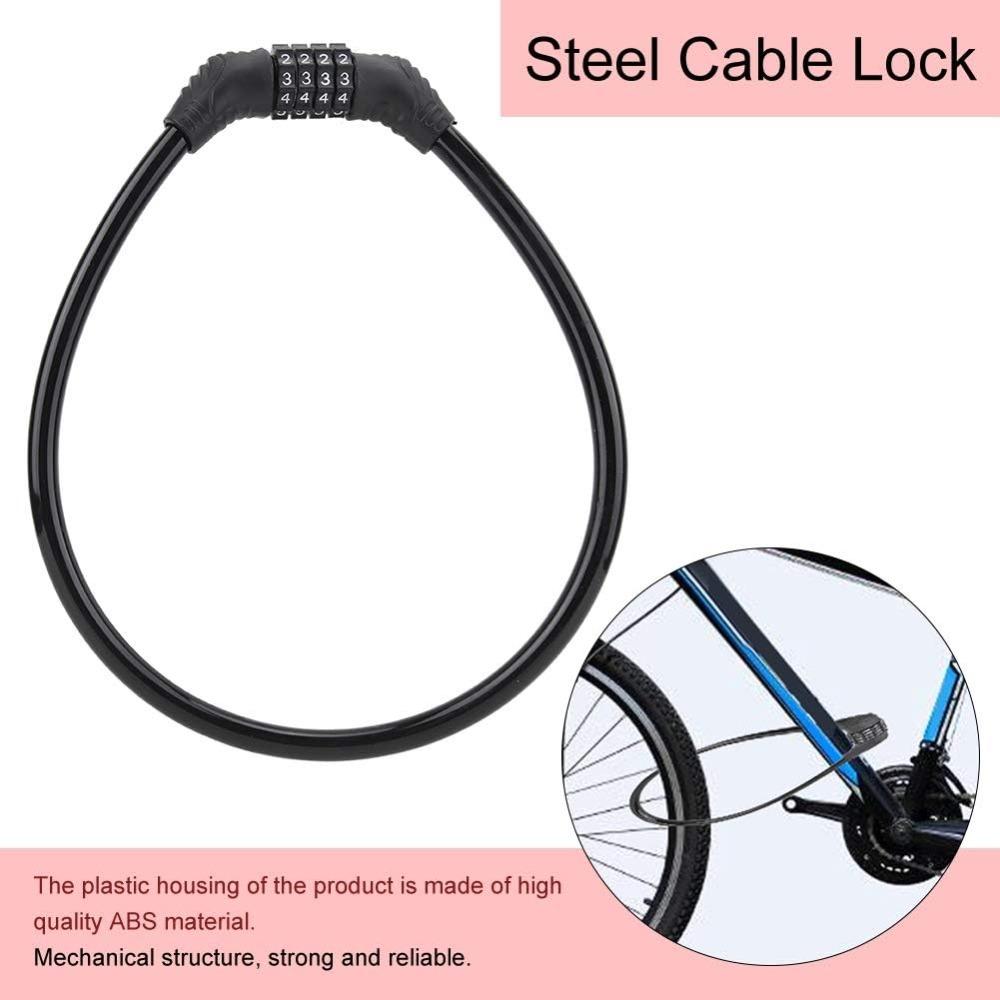2PCS Steel Cable Anti Theft Bike Lock PVC Cover Ring Cable Lock Bike Cable Lock Electric scooters