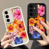 Чехол с цветочным принтом для Samsung S25 Ultra S24 FE S23 S22 A56 A36 A16 A15 A55 A35 Мягкий матовый противоударный чехол для телефона из ТПУ