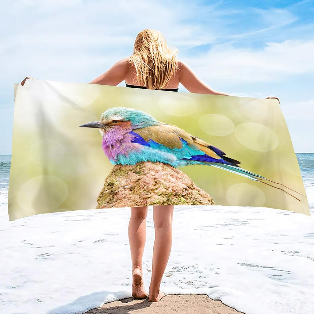 Rare Bird Print Series Seaside Resort Beach Towel Swimming Bath Towel Sports Towel