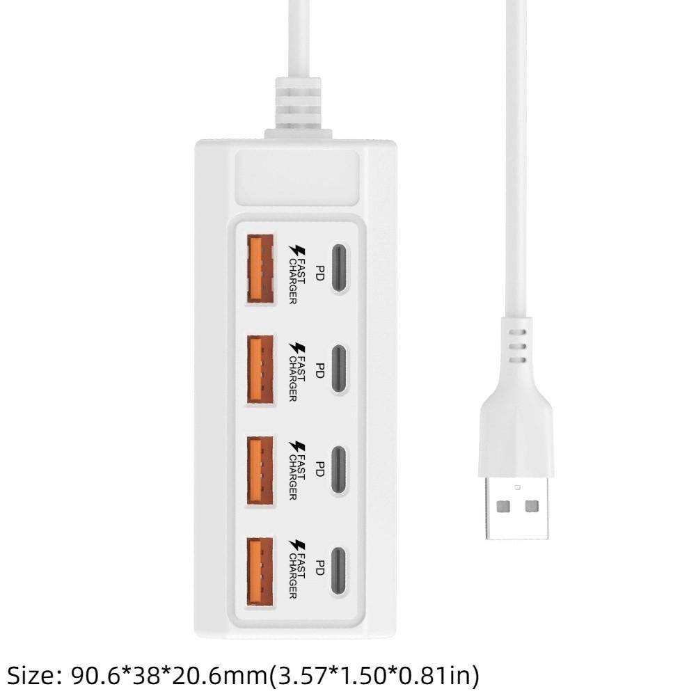 4USB 4Type-c Зарядное гнездо Адаптер розетки 8 в 1 Совместим с компьютерами/вилками