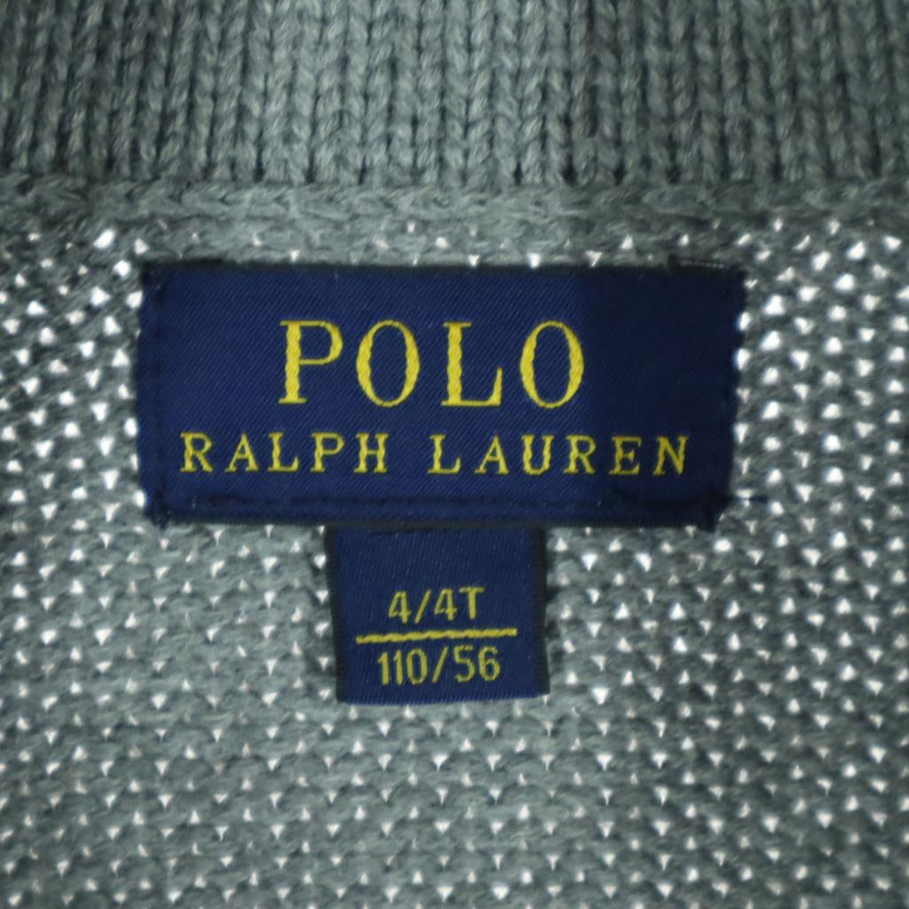 Ralph Lauren Большой пони Кардиган с длинным рукавом и шалевым воротником 110 серый Детский Б/у
