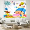 Custom Name Pocoyo Print Tapestry, Backdrop, Easy Setup, Ideal for Bedroom, Office & Living Room, with Aesthetic Wall Hanging Decor.
