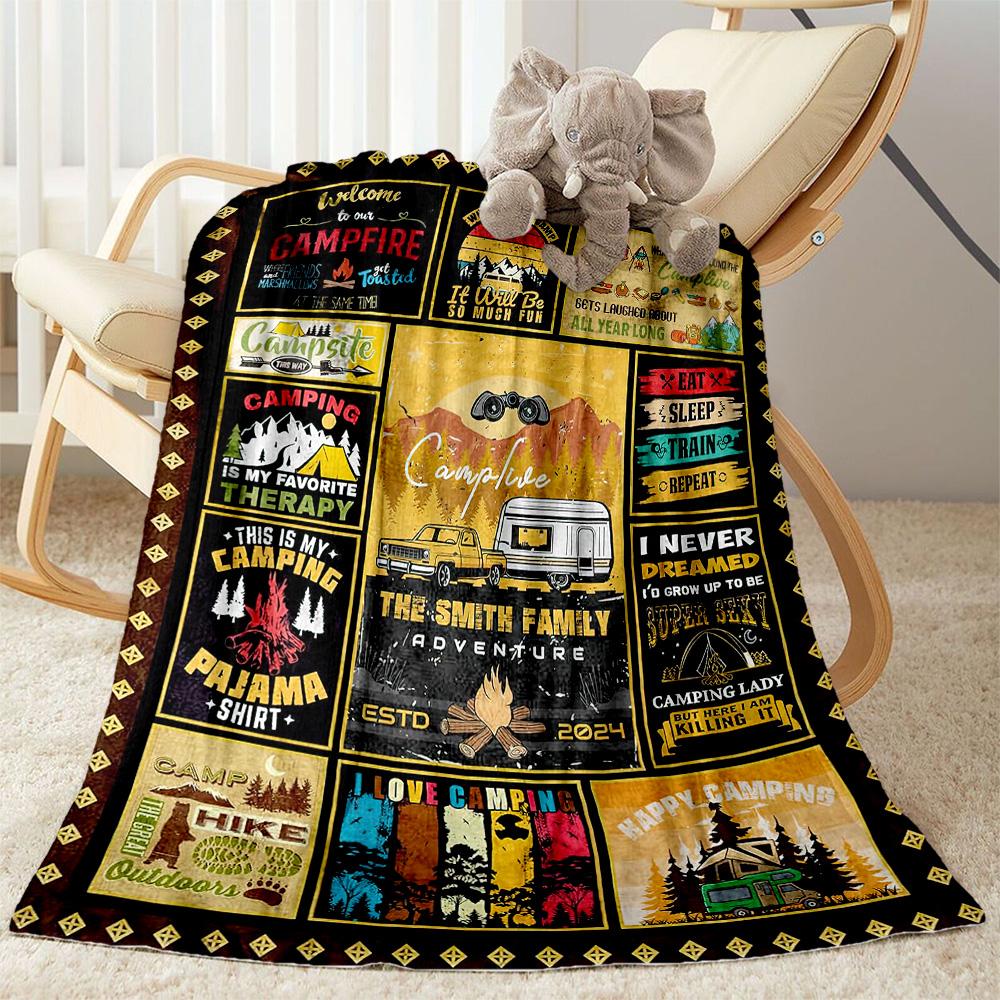 Campfire Night Adventure Blankets are suitable for living rooms,making them an ideal choice for outdoor travel and gifts.