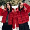 Hooded small ribs down cotton clothes women's short winter light armband warm loose bread clothes