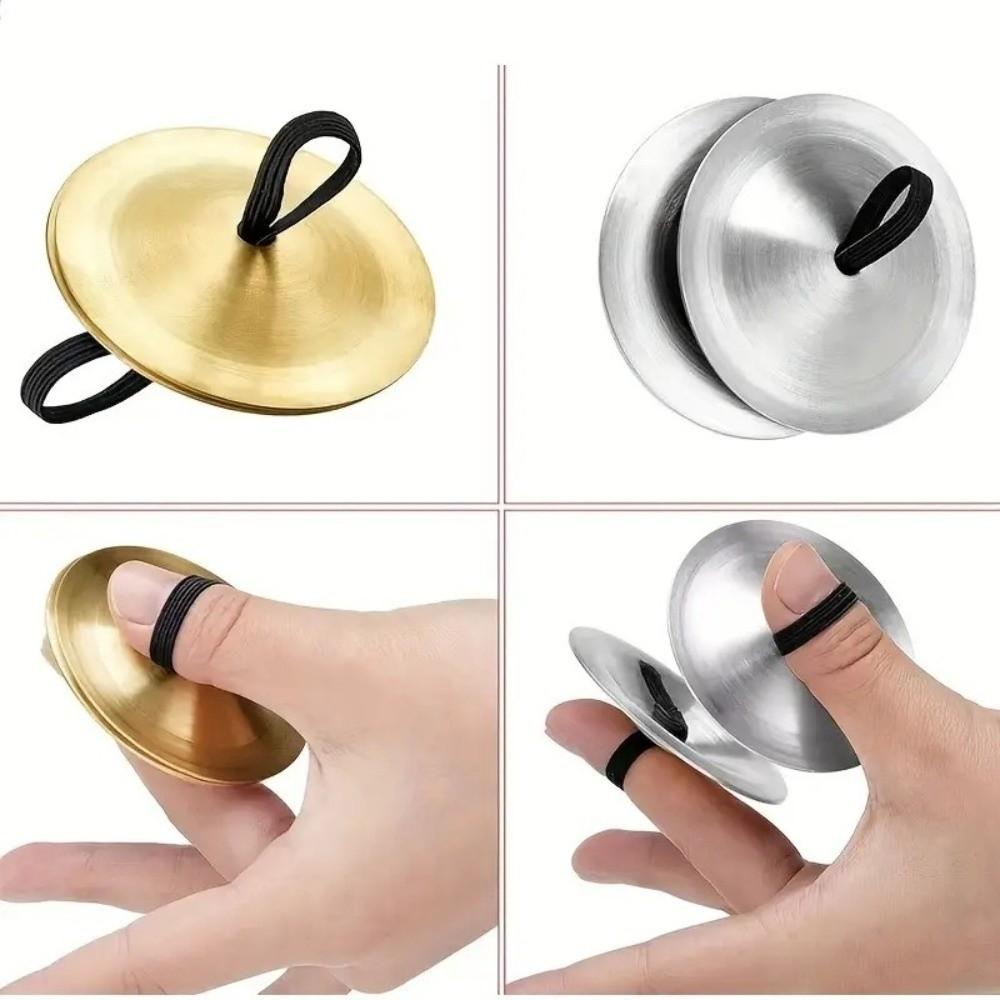 2Pcs Traditional Belly Dance Cymbal Mini Finger Dial Pads Percussion Instrument Dancing Accessories