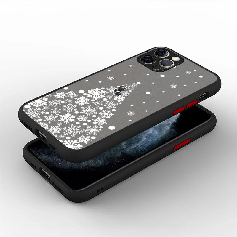 Счастливого Рождества Чехол для Apple iPhone 14 13 11 12 Pro 7 XR X XS Max 8 Plus 6 6S SE 2022 14Pro Черный Матовый Телефон Фунда