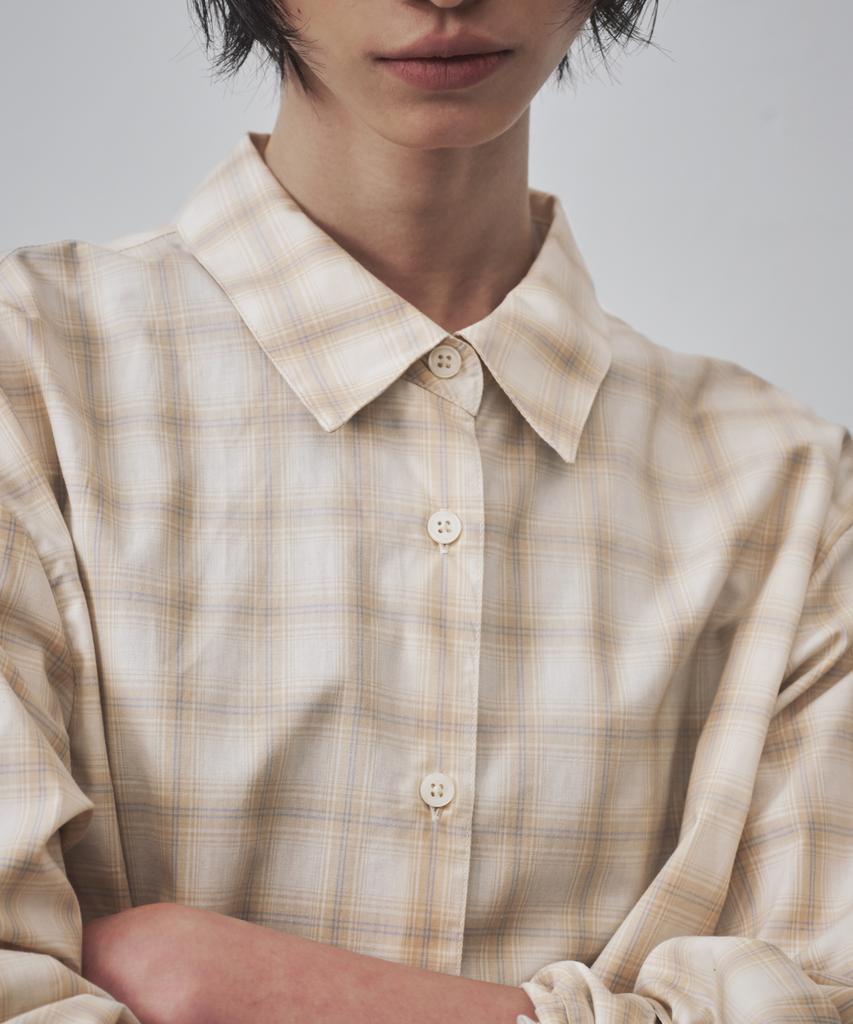 MUSINSA STANDARD WOMAN Women'S Relaxed Plaid Check Shirt [Beige]
