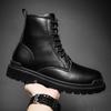 Retro Quality Men Boots Natural Leather Bussiness Lace-Up Solid Boots Men Military Tactical Boots Black Casual Shoes Size 38-45