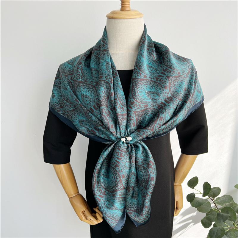 110*110 см квадратный шелковый шарф женский модный принт маленький шейный платок офисный женский пояс для волос носовой платок женский платок шаль шарф