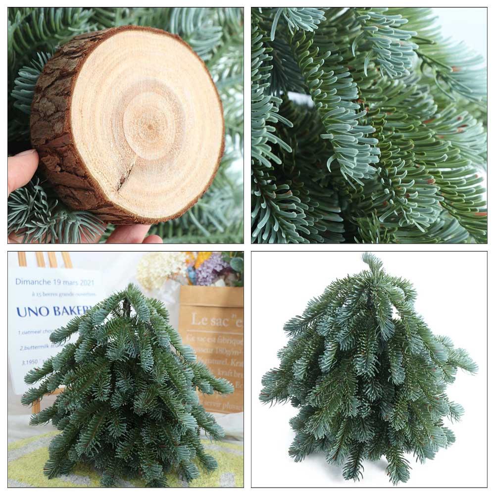 Handmade Mini Christmas Tree Stable Faux Noble Fir Creative Mini Snow Pine Tree  New Year