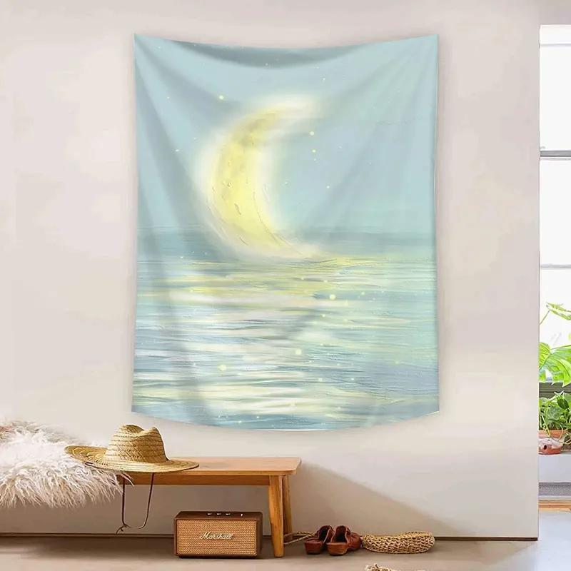 Ручная роспись маслом милый пейзажный узор подвесная ткань домашнее украшение стены гобелен спальня гостиная гобелен