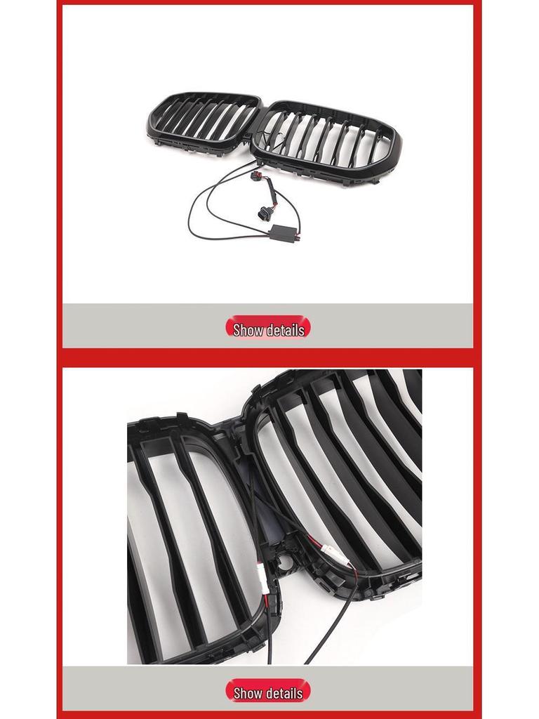 Gloss Black Double Bar LED Grille for 19-22 BMW X5 G05