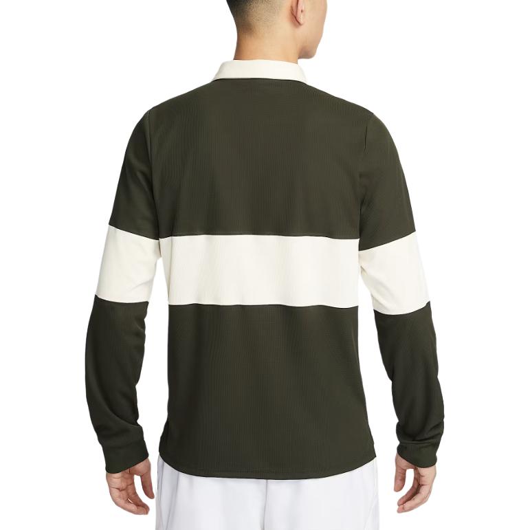 Nike Теннисная футболка Dri FIT ADVCourt Slam SS25 Мужская Цвет: Секвойя Зеленый/Светлый Айвори Белый/Белый IB8142-355
