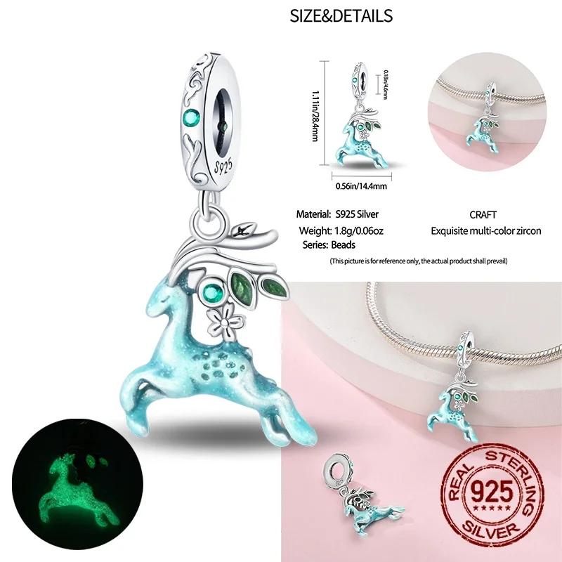 Медные светящиеся шармы в виде космонавта, планеты, космического корабля, эльфа, оленя, бусины подходят для оригинальных браслетов и ожерелий «Сделай сам»