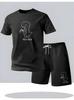 Men's Trendy Casual Summer Sports Set - Handsome Short Sleeve T-shirt Set