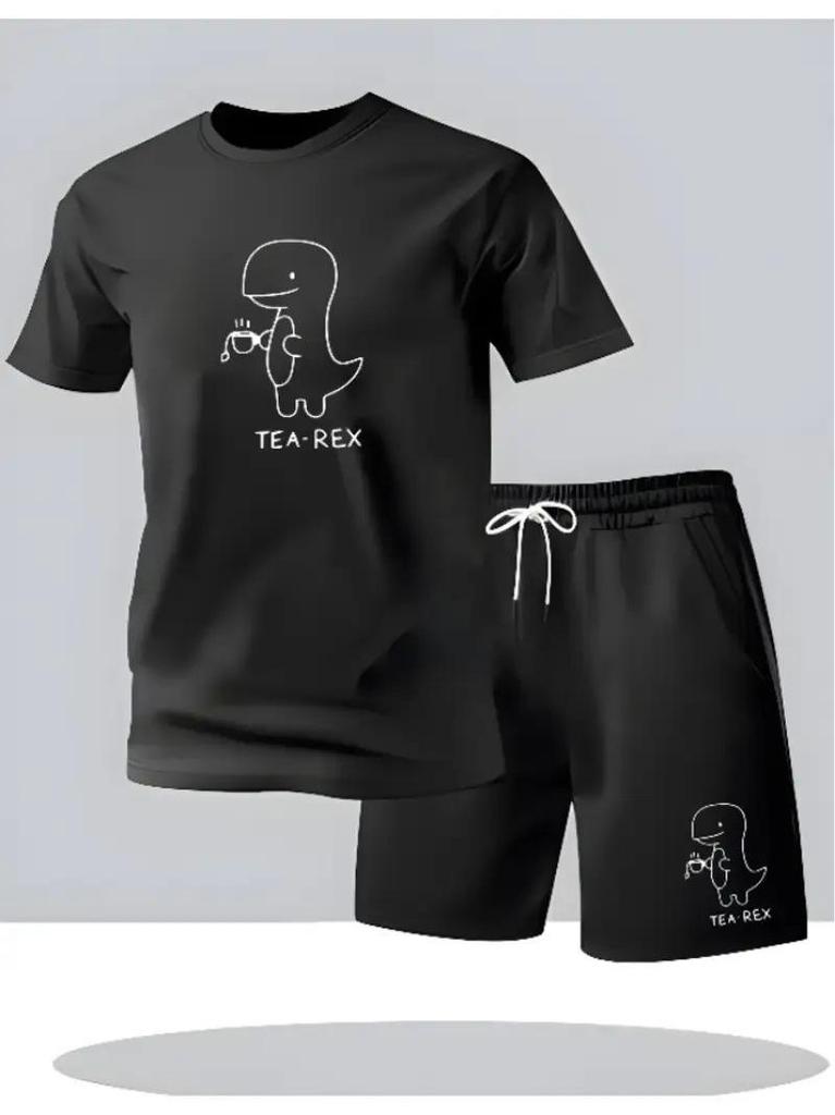 Men's Trendy Casual Summer Sports Set - Handsome Short Sleeve T-shirt Set