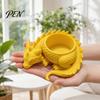 Маленький горшок для растения Дракон, 3D-печатный цветочный горшок, Горшок в сказочном стиле в форме дракона, Черный, с дышащей конструкцией, Контейнер для домашнего декора, Желтый