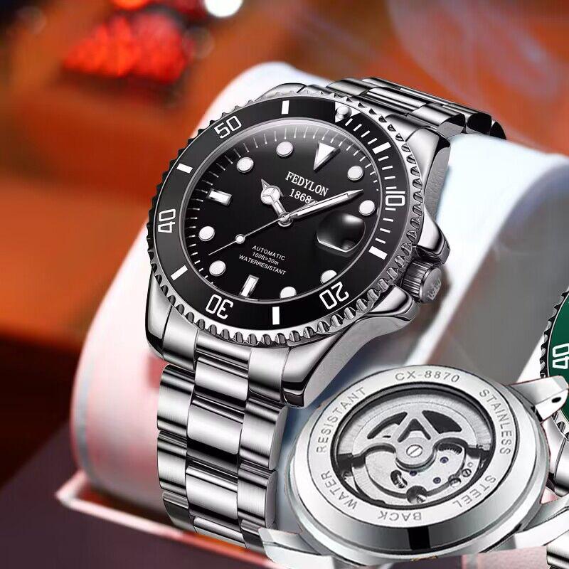 Зеленая вода Черная вода Призрак Новые домашние часы мужские полностью автоматические немеханические часы кварцевый сердечник